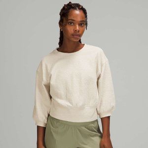 NWT Lululemon Textured Crewneck Pullover White Opal 8